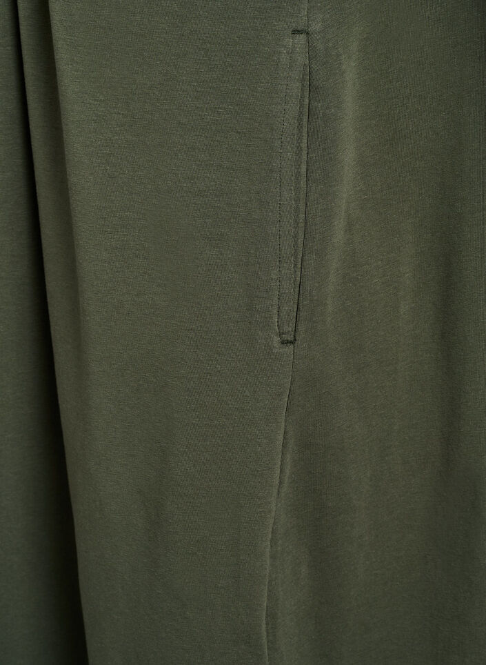 Midiklänning i bomull med korta ärmar, Grön, Packshot image number 4