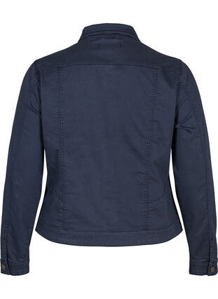 Kort färgad jeansjacka, Navy, Packshot image number 1