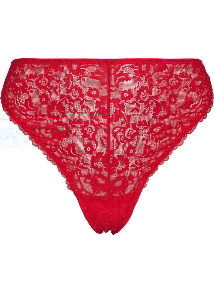 G-string i spets med normalhög midja, Red Ass., Packshot image number 0