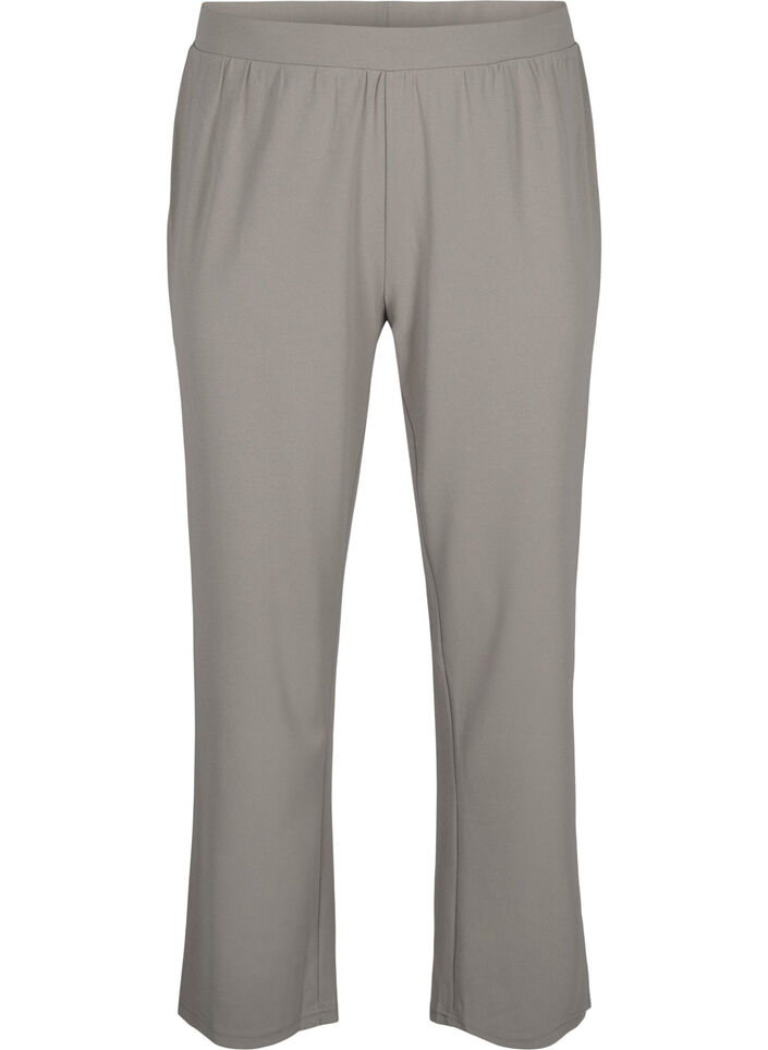 Byxor med rak passform, Beige, Packshot image number 0