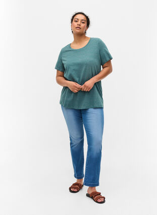 T-shirt i bomull med tryck, Balsam Green DOT, Model image number 2