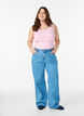 Solid f&auml;rg bas topp i bomull, Rosa, Model image number 1