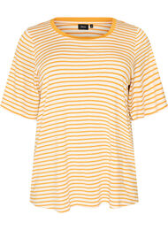 T-shirt i TENCEL&trade; Lyocell med r&auml;nder, Gul