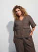 Rutig blus med br&ouml;stfickor, Brun, Model image number 4