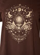 T-shirt i bomull med tryck framtill, Brun, Packshot image number 2