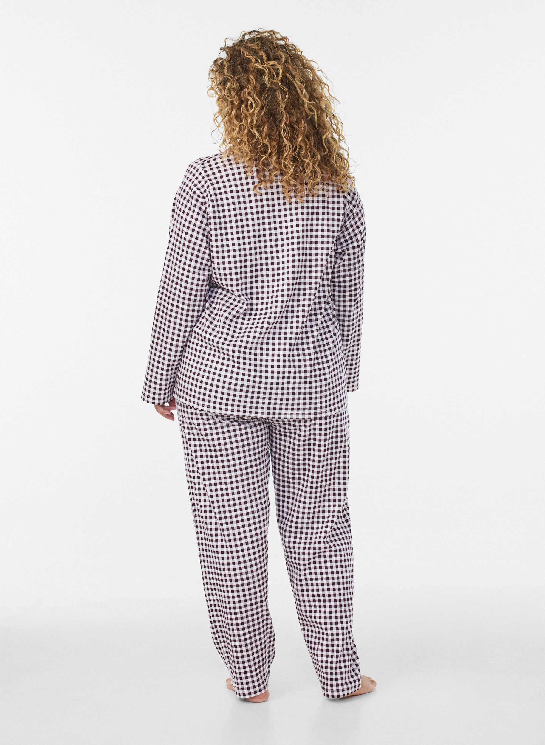 ZizziPyjamasskjorta i bomull med br&ouml;stficka, R&ouml;d, Model image number 2