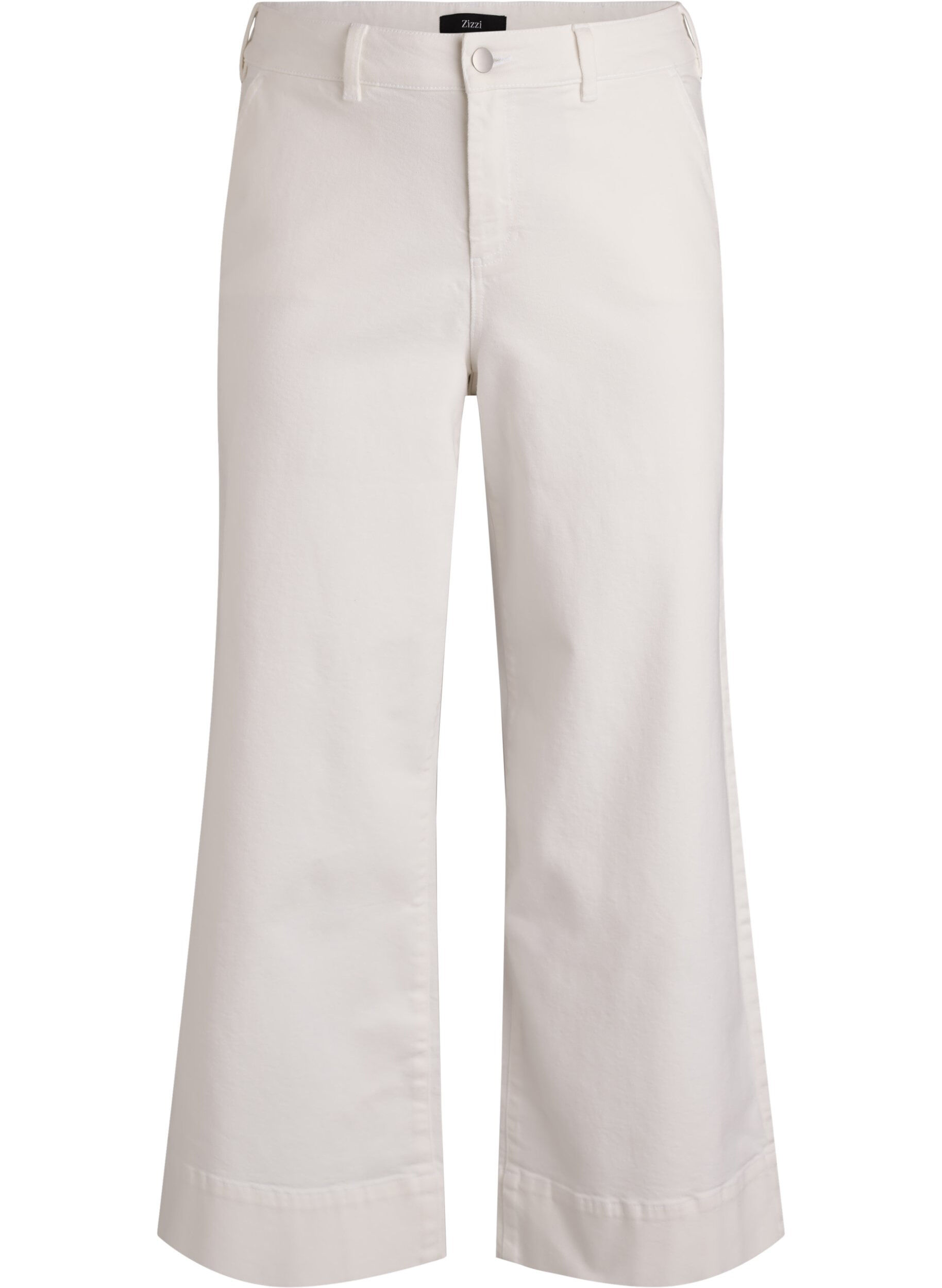 ZizziMyra jeans med h&ouml;g midja och bred passform, Vit, Packshot image number 0