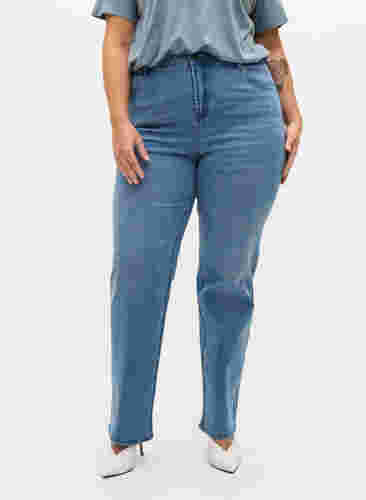 Jeans med extra hög midja, Light blue, Model image number 2