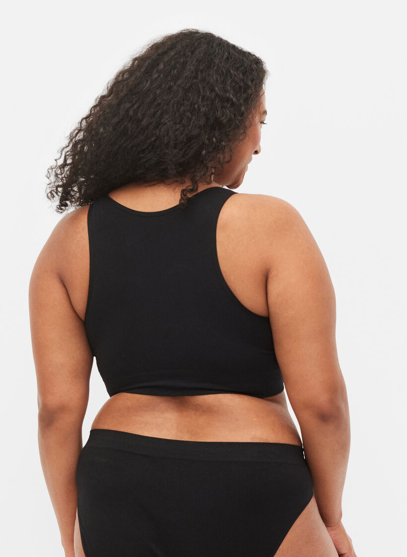 Mjuk bh med mesh, Black, Model image number 1