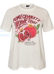 T-shirt i bomull med tryck, Vit