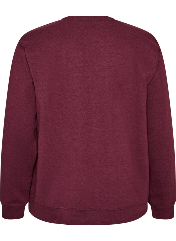 Sweatshirt med rund halsringning, R&ouml;d, Packshot image number 1