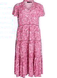 M&ouml;nstrad midikl&auml;nning i viskos, Rosa