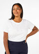 T-shirt i bomull med strasstenar, Bright White, Model image number 0