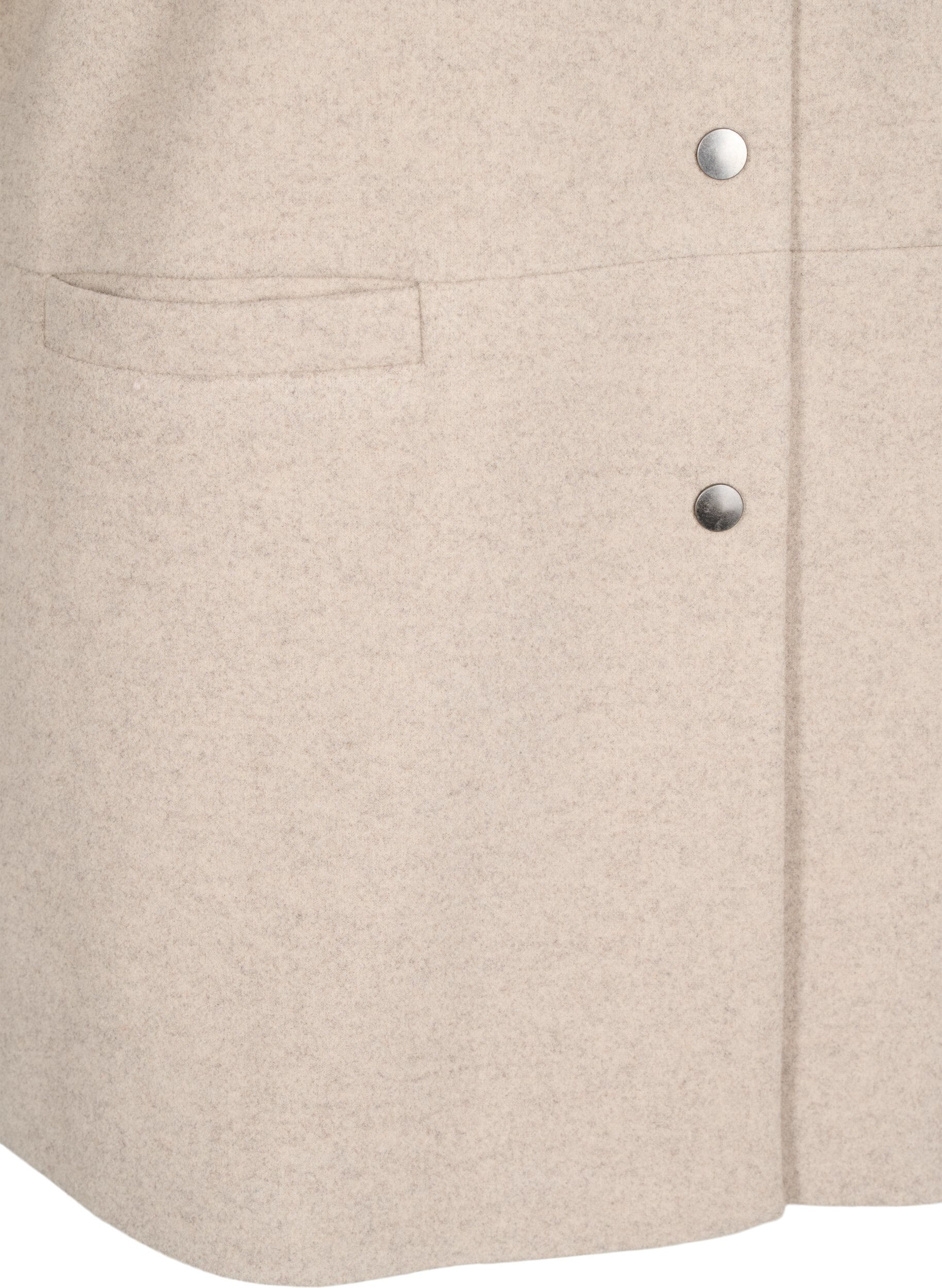 Zizzi Kortapp i ull-look med korta &auml;rmar, Simply Taupe Mel., Packshot image number 3