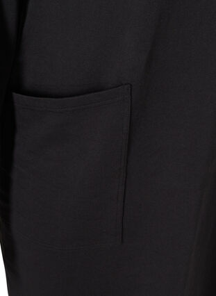 Sweatklänning med fickor och blixtlås, Black w. Burlwood, Packshot image number 3