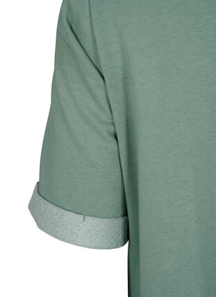 Kortärmad sweatshirtklänning med fickor, Chinois Green, Packshot image number 3