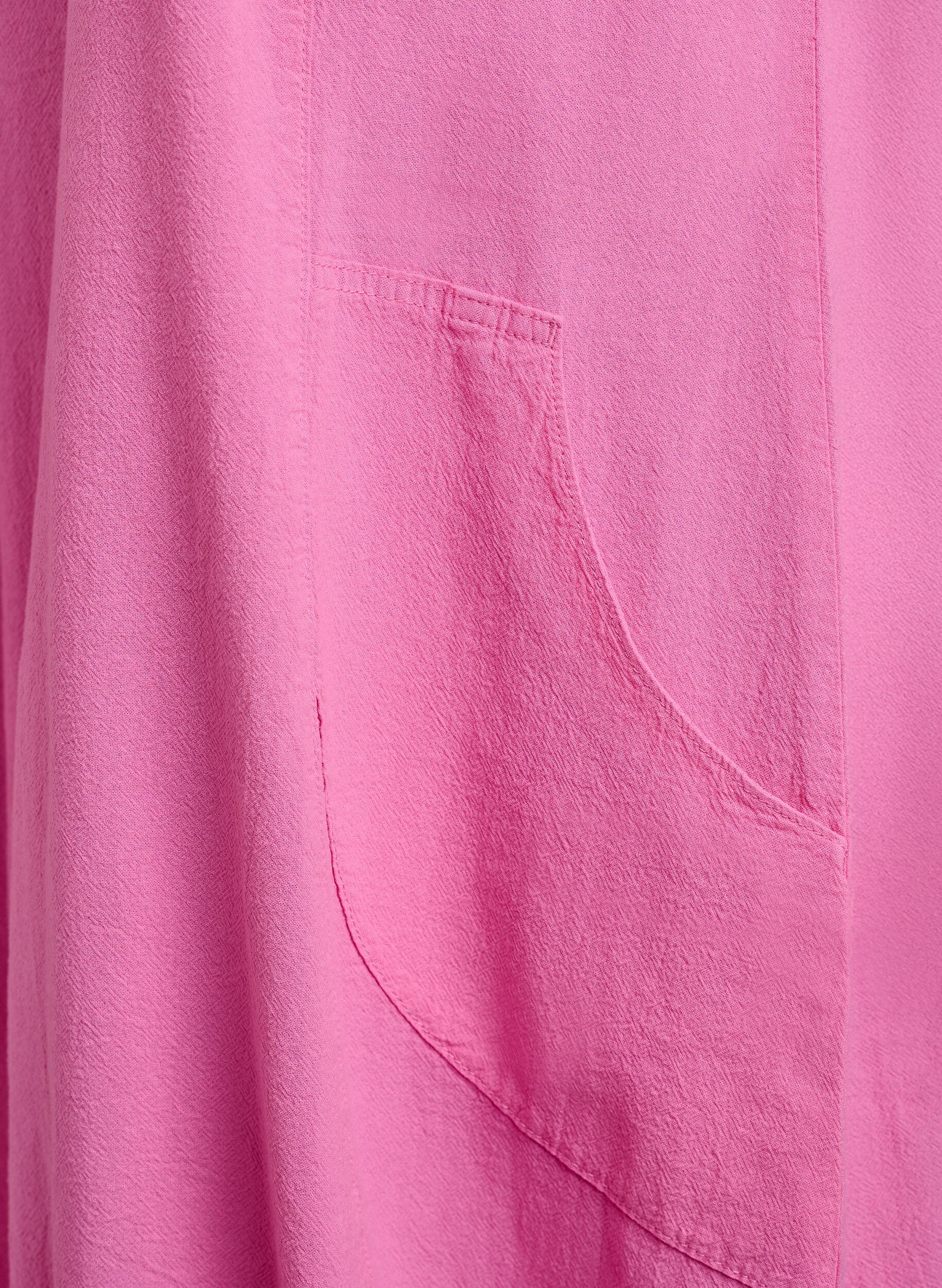 ZizziKort&auml;rmad kl&auml;nning i bomull, Rosa, Packshot image number 3