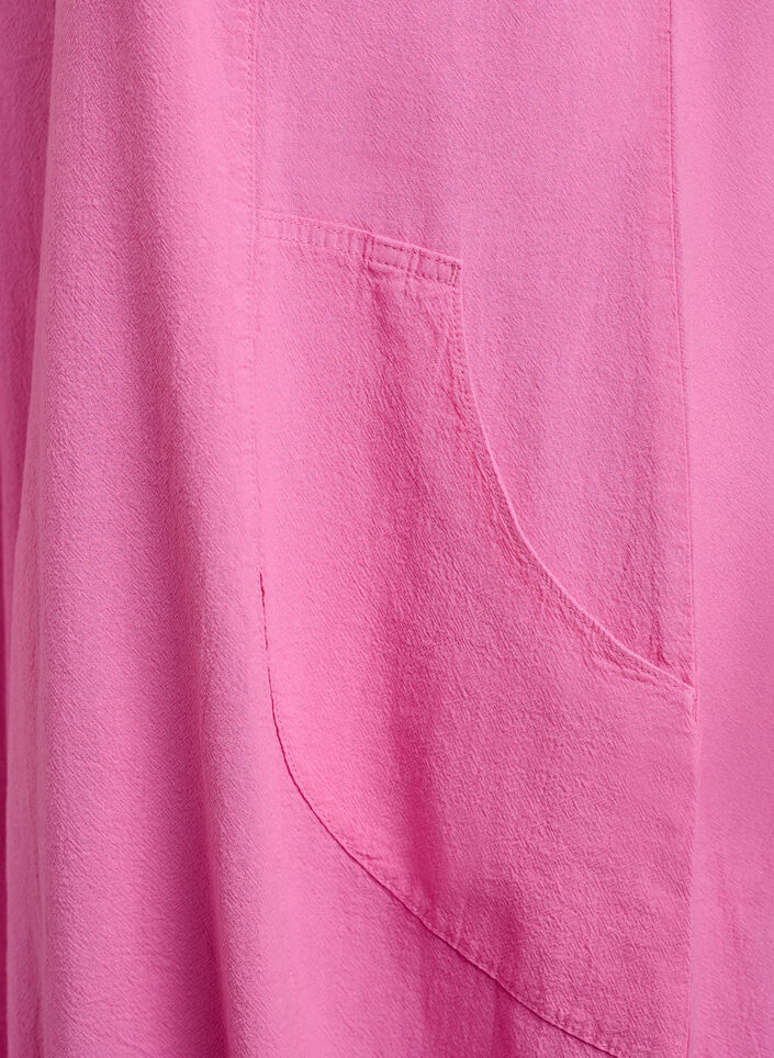 Kort&auml;rmad kl&auml;nning i bomull, Rosa, Packshot image number 3
