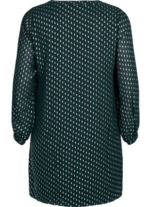 Långärmad klänning med folietryck, Scarab w. Silver, Packshot image number 1