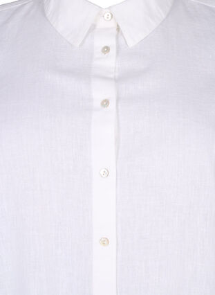 Långskjorta i linne och bomull, Bright White, Packshot image number 2