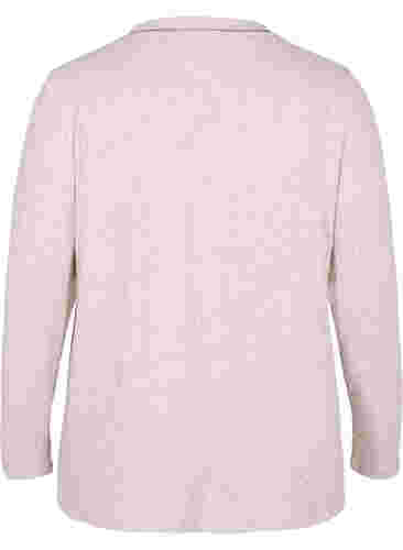 V-ringad tröja med återvunnen polyester, Natural Mel., Packshot image number 1