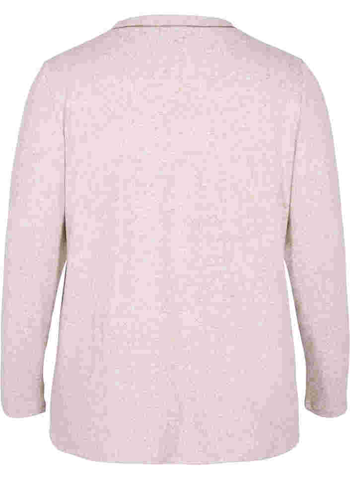 V-ringad tröja med återvunnen polyester, Natural Mel., Packshot image number 1