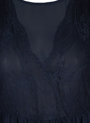 Långklänning med spets och korta ärmar, Night Sky, Packshot image number 2