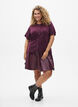Stickad kofta med korta &auml;rmar, M&ouml;rk Bordeaux, Model image number 1