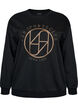 Sweatshirt med broderad text, Svart, Packshot image number 0