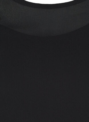 Långärmad blus med smock och paljetter, Black, Packshot image number 2