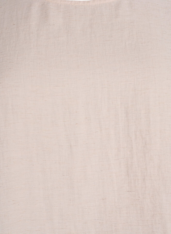 Blus i viskosblandning med linne och rynkade axlar, Orange, Packshot image number 2