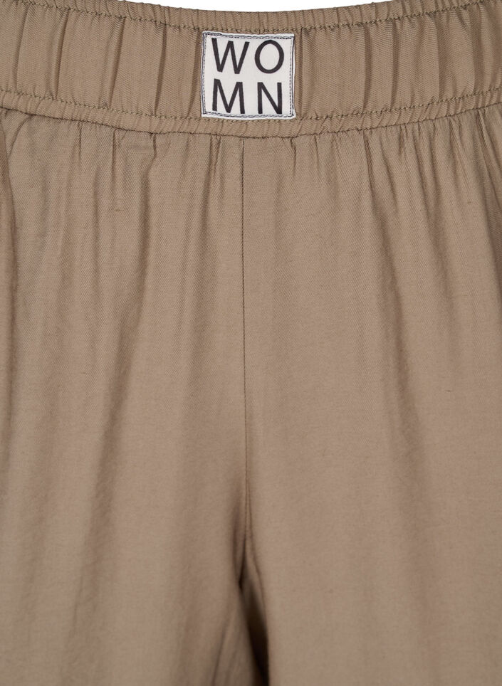 Viskosbyxor med resårkant och fickor, Timber Wolf, Packshot image number 2