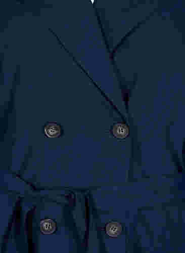 Trenchcoat med bälte och fickor, Navy Blazer, Packshot image number 2