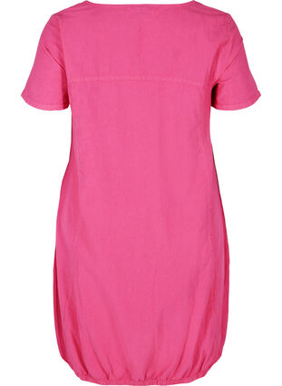Kortärmad klänning i bomull, Fuchia Purple, Packshot image number 1