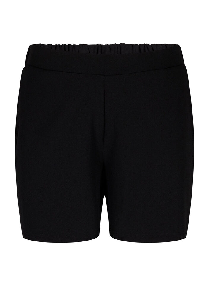 L&ouml;st sittande shorts med fickor, Svart, Packshot image number 0