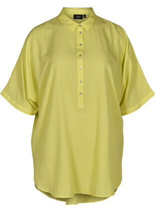 Kortärmad oversize skjorta, Sunny Lime, Packshot image number 0