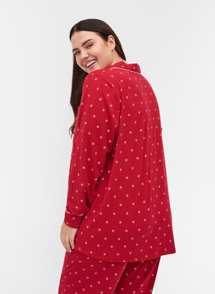 Pyjamasskjorta med mönster, Tango Red AOP, Model image number 1