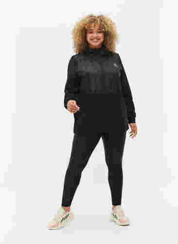Sportjacka med fickor och huva, Black, Model image number 1
