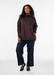 Sweatshirt med h&ouml;g krage och fickor, Brun, Model image number 1