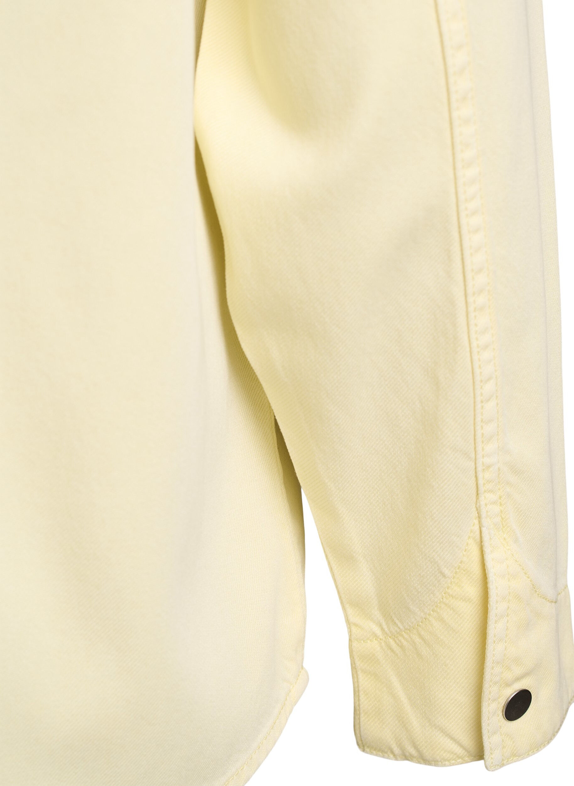 Zizzi Jeansskjorta med br&ouml;stfickor, Gul, Packshot image number 3