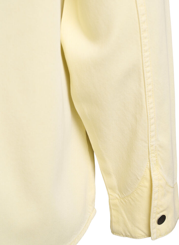 Jeansskjorta med bröstfickor, Gul, Packshot image number 3