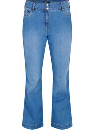 Högmidjade Ellen jeans med bootcut, Blue denim, Packshot