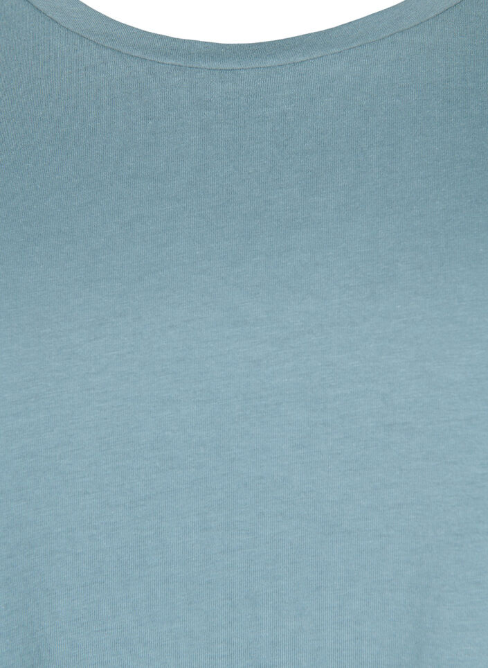 Kort&auml;rmad t-shirt i bomullsblandning, Bl&aring;, Packshot image number 2