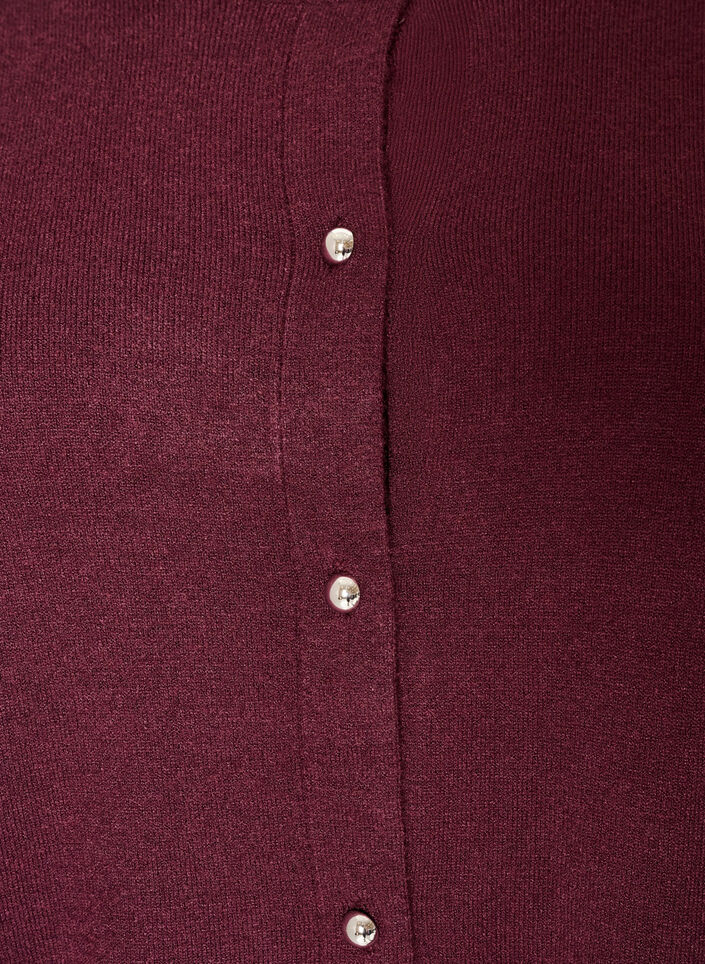 Cardigan med runda knappar, R&ouml;d, Packshot image number 2