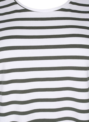 Randig T-shirt i ekologisk bomull, Thyme Stripe, Packshot image number 2