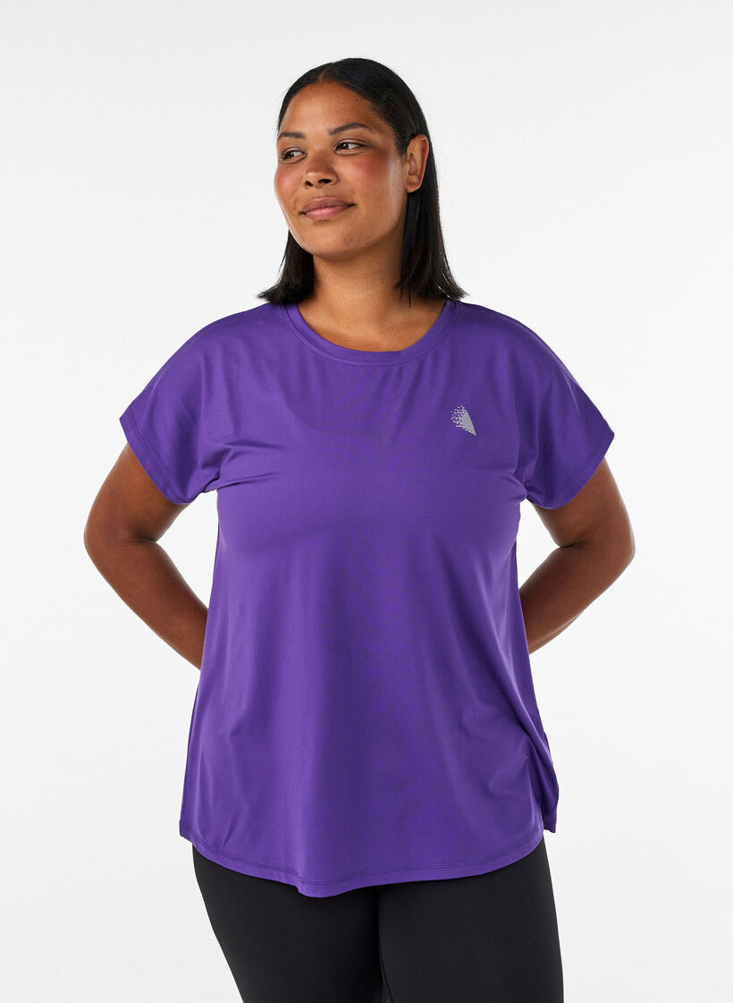 Enf&auml;rgad tr&auml;nings-T-shirt, Lila, Model image number 0