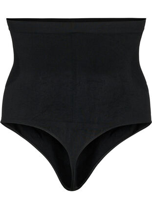 Högmidjade shapewear g-string, Black, Packshot image number 1