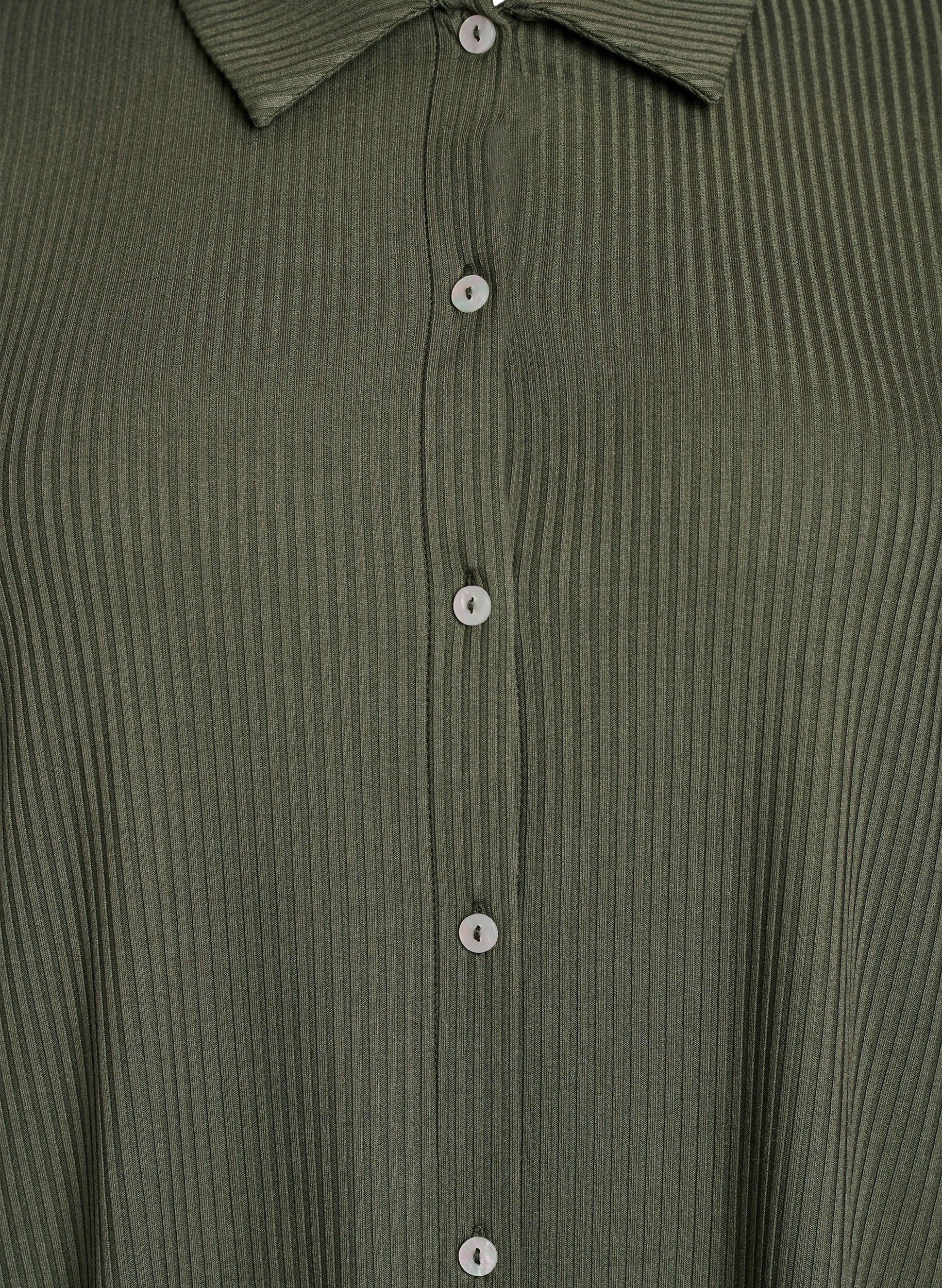 Zizzi Maxikl&auml;nning i jersey med krage och korta &auml;rmar, Gr&ouml;n, Packshot image number 2