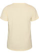 T-shirt i bomull med tryck framtill och v-ringning, Beige, Packshot image number 1