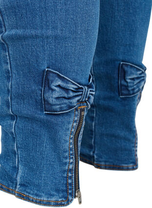Super slim Amy jeans med rosett och dragkedja, Dark blue, Packshot image number 3